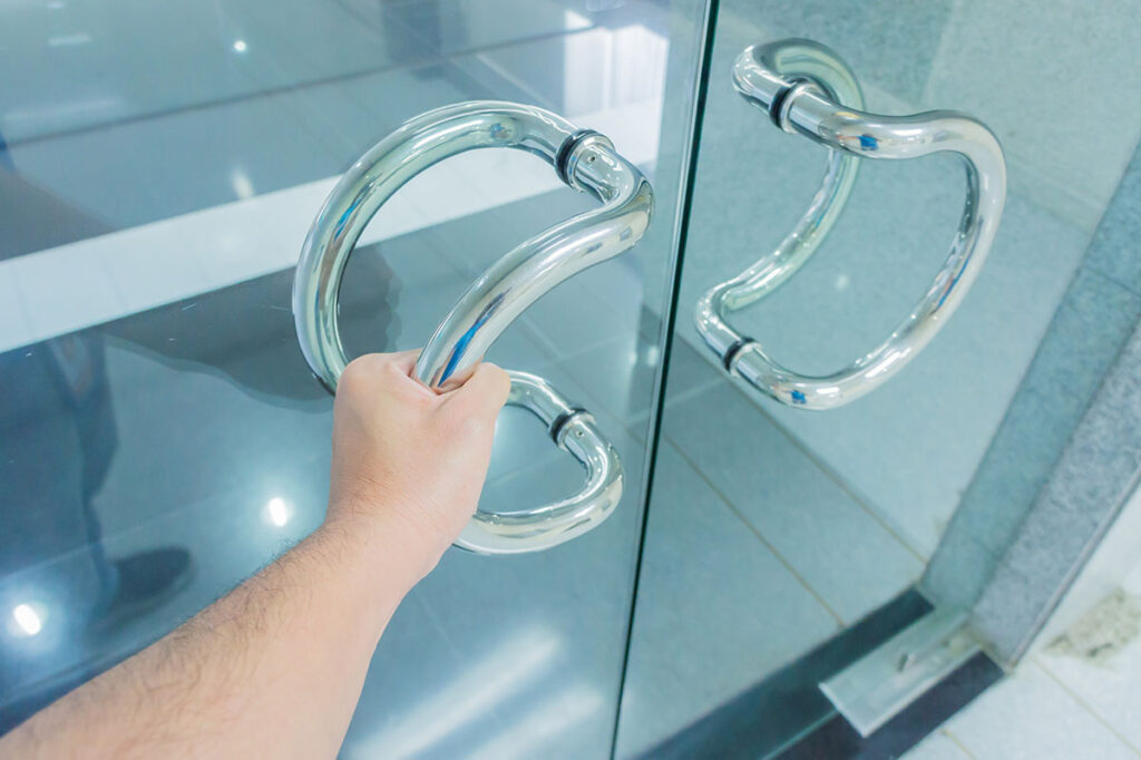 Installing locks on glass doors